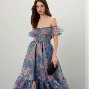SELKIE The Romance Novel Gown/Dress in Blue Floral (size L)